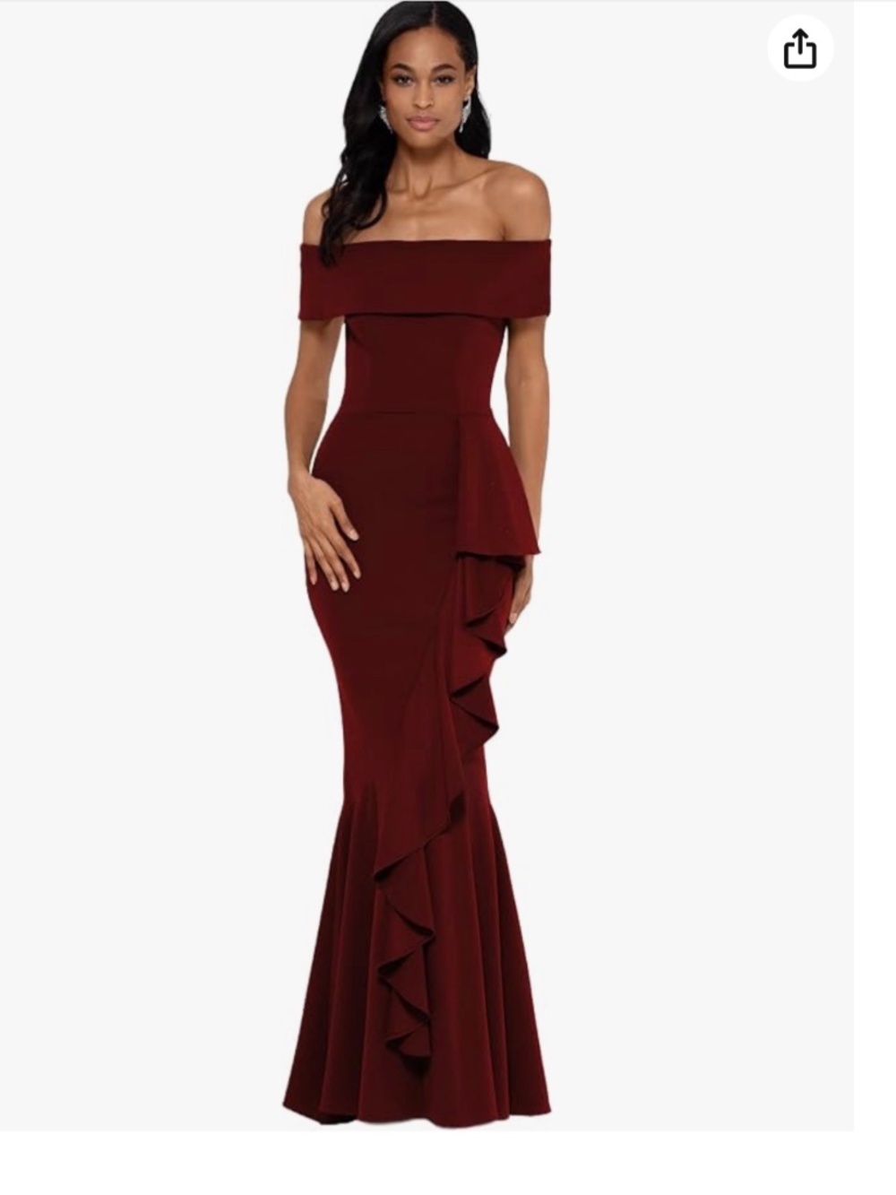 Betsy & Adam Off Shoulder Gown (Petite)